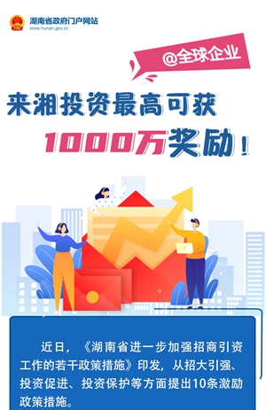 圖解丨@全球企業(yè)：來湘投資最高可獲1000萬獎(jiǎng)勵(lì)！